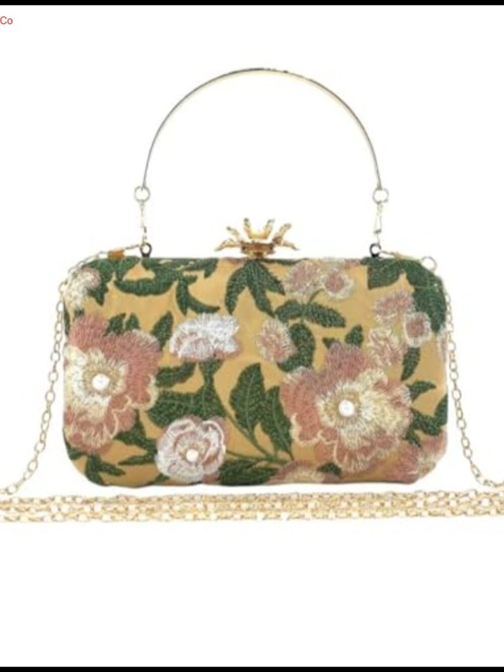 Vintage Floral Embroidered Clutch Purse Silk Satin Evening Bag Wedding